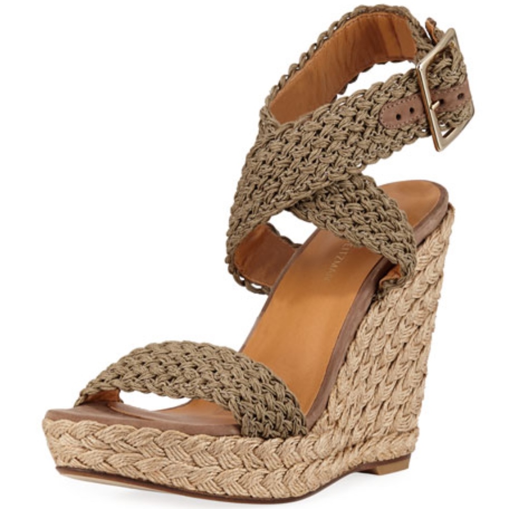 Stuart Weitzman Alex Crocheted Wedge Espadrilles